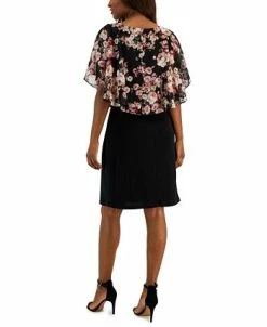 Alternative view of Connected Women's Swiss-Dot Cape Sheath Dress
