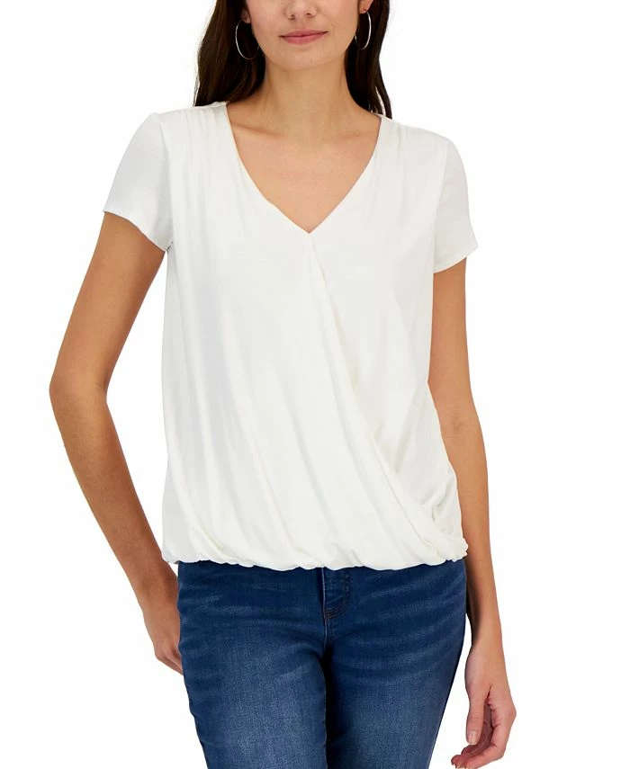 INC International Concepts Women's Draped Surplice Top, Created For Macy's 1 INC International Concepts Women's Draped Surplice Top, Created For Macy's