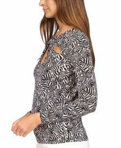 Michael Kors Women's Printed Twist Keyhole Top -Anne Klein Sales Store 23261840 fpx