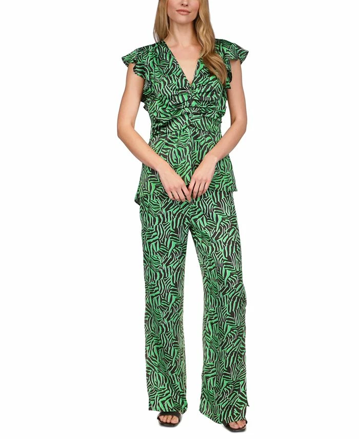 Michael Kors Women's Zebra-Print High-Slit Pants 1 Michael Kors Women's Zebra-Print High-Slit Pants