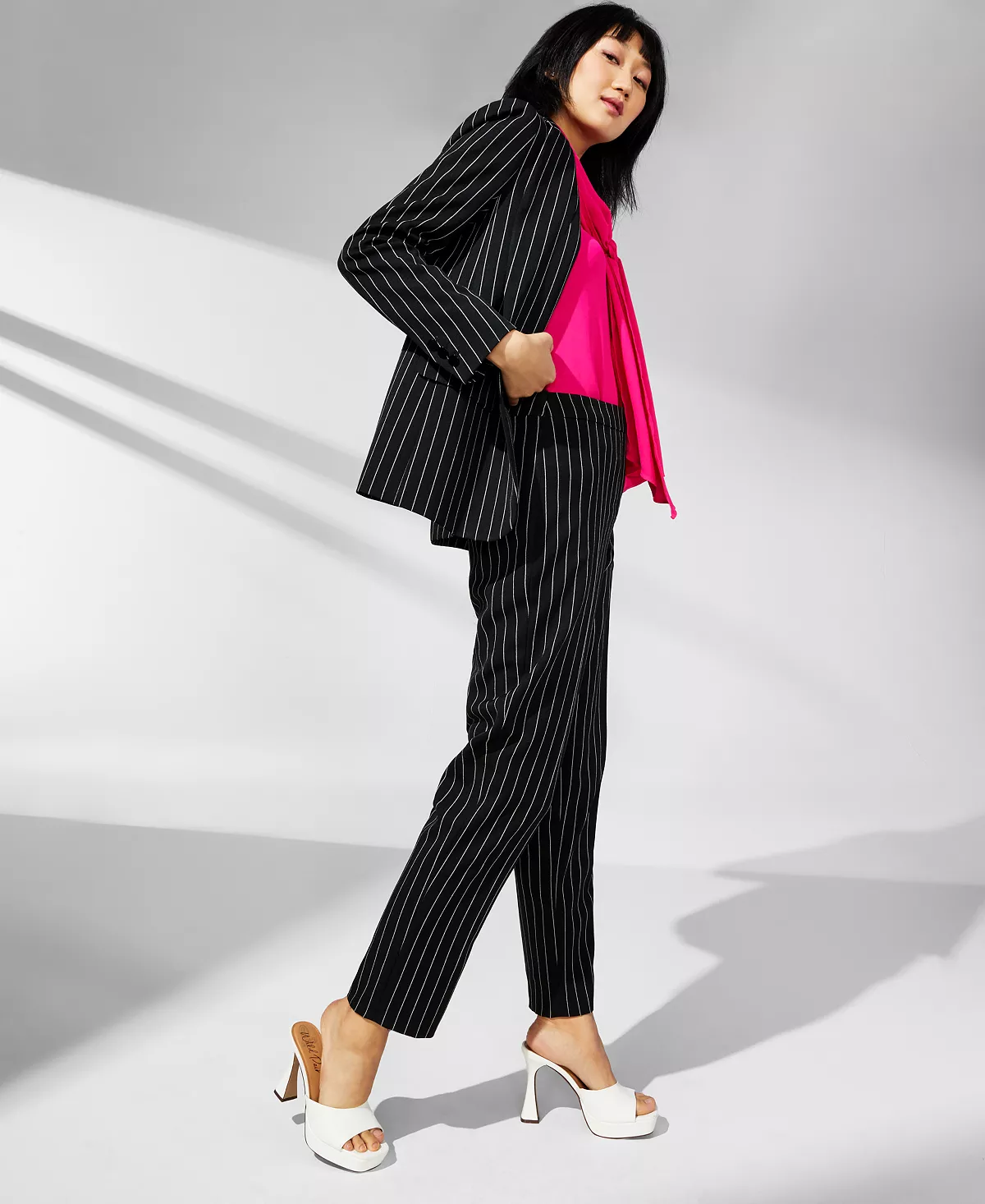 Anne Klein Women's Pinstripe Straight-Leg Pants 4 Anne Klein Women's Pinstripe Straight-Leg Pants - Image 4