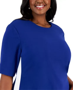 Kasper Women's Ellen Crewneck Side-Stripe Shift Dress 11 Kasper Women's Ellen Crewneck Side-Stripe Shift Dress -Anne Klein Sales Store 23289595 fpx