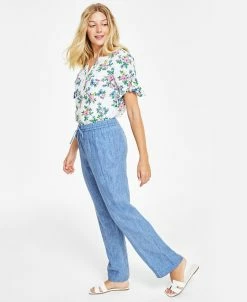 Charter Club Women's Linen Drawstring-Waist Pants, Created For Macy's 10 Charter Club Women's Linen Drawstring-Waist Pants, Created For Macy's -Anne Klein Sales Store 23306038 fpx