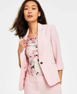 Kasper Women's Single-Button Notched Collar Rolled Sleeve Blazer