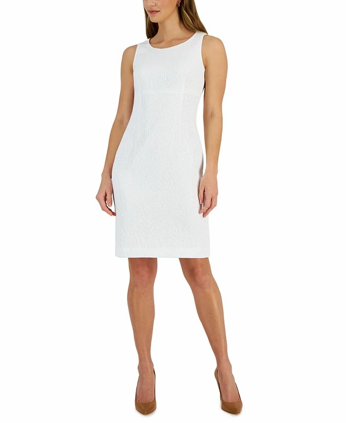 Kasper Women's Jacquard Empire-Waist Sleeveless Dress 1 Kasper Women's Jacquard Empire-Waist Sleeveless Dress