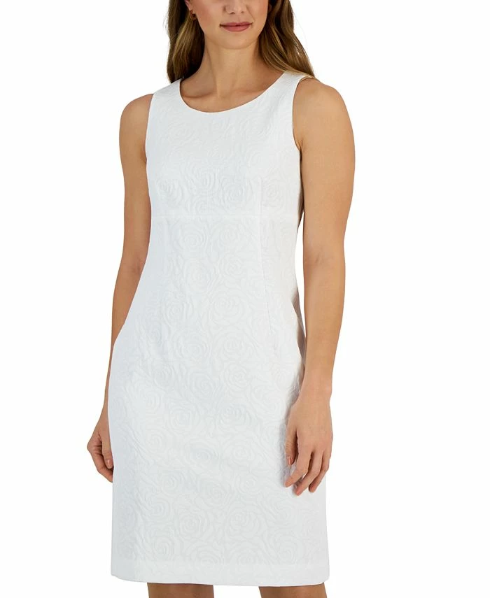 Kasper Women's Jacquard Empire-Waist Sleeveless Dress 4 Kasper Women's Jacquard Empire-Waist Sleeveless Dress - Image 4