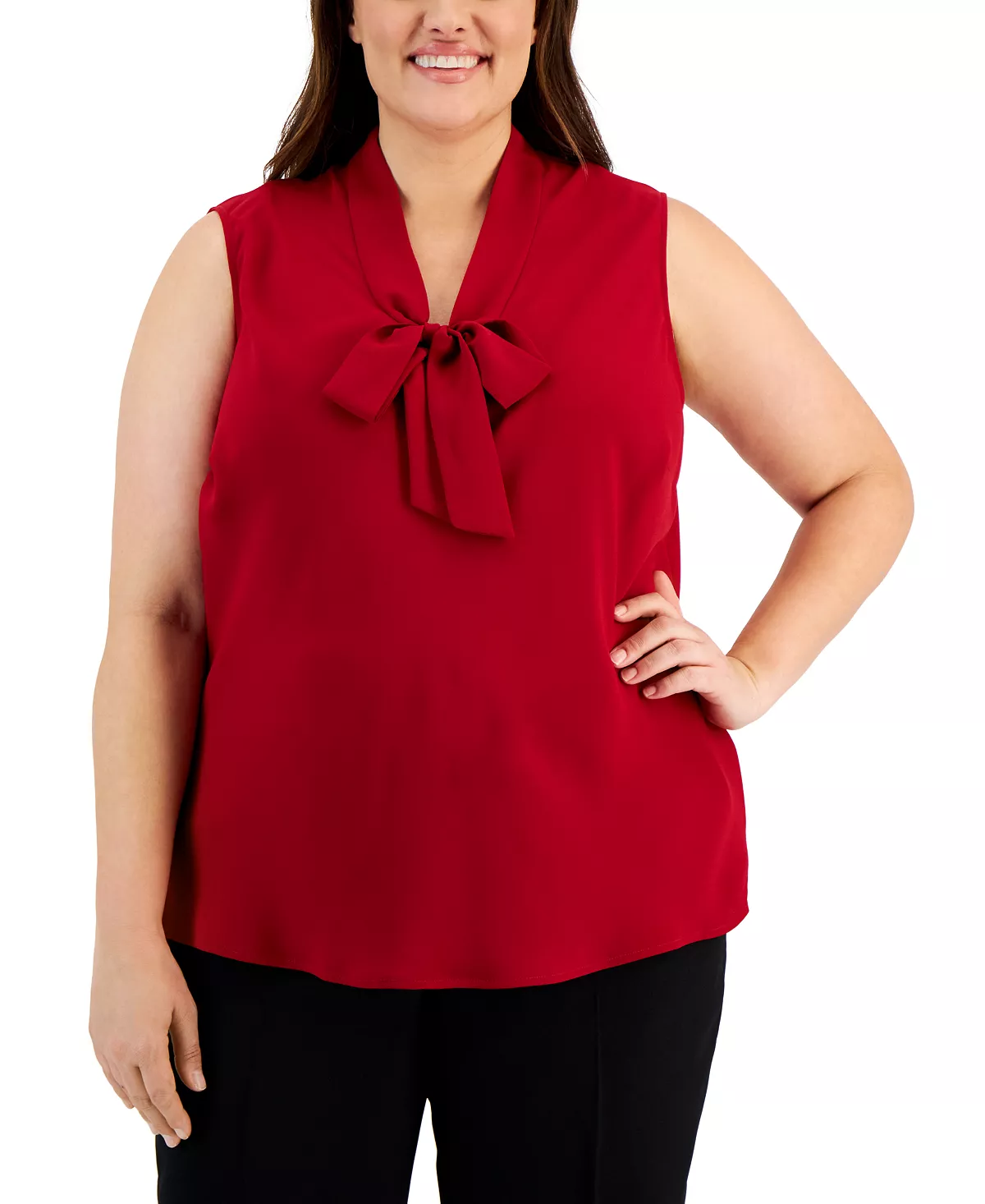 Kasper Plus Size Bow Top 6 Kasper Plus Size Bow Top - Image 6