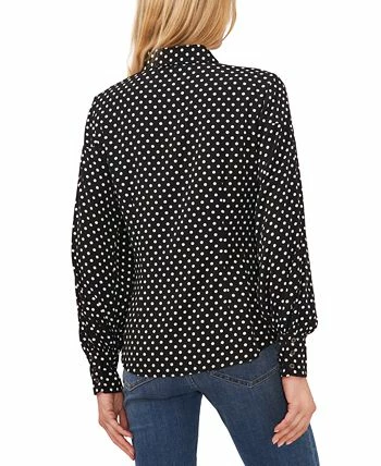 CeCe Women's Polka Dot Bow-Neck Button-Front Top 2 CeCe Women's Polka Dot Bow-Neck Button-Front Top - Image 2