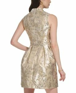 Alternative view of Vince Camuto Women's Jacquard V-Neck Fit & Flare Dress