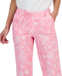 Charter Club Women's Linen Toile-Print Pull-On Pants, Created For Macy's -Anne Klein Sales Store 23379557 fpx