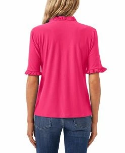 Alternative view of CeCe Women's Ruffled Tie-Neck Short Sleeve Knit Top