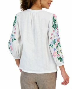 Charter Club Women's Linen Printed Button-Up Top, Created For Macy's 6 Charter Club Women's Linen Printed Button-Up Top, Created For Macy's -Anne Klein Sales Store 23440211 fpx
