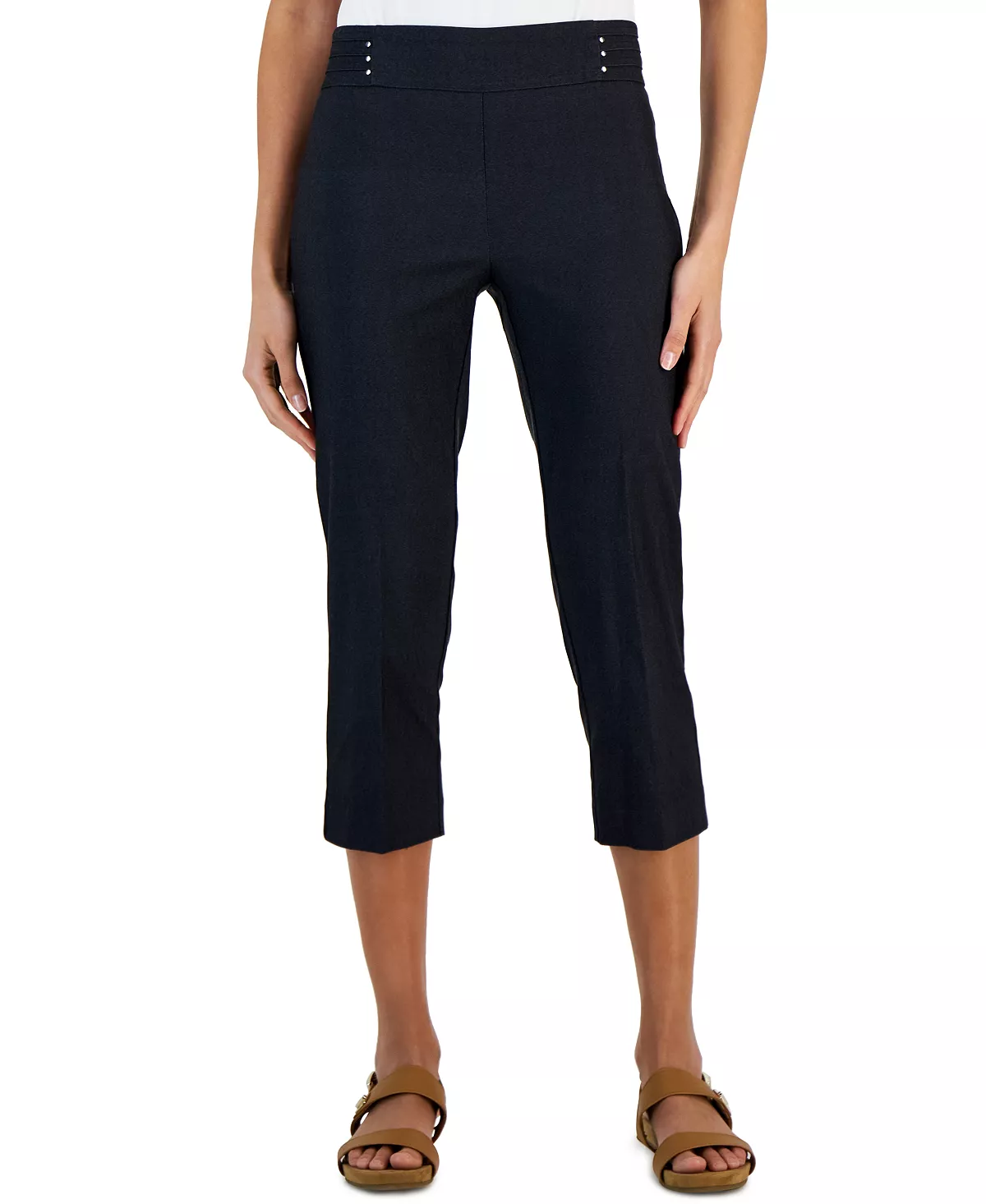 JM Collection Embellished Pull-On Capri Pants, Created For Macy's 8 JM Collection Embellished Pull-On Capri Pants, Created For Macy's - Image 8