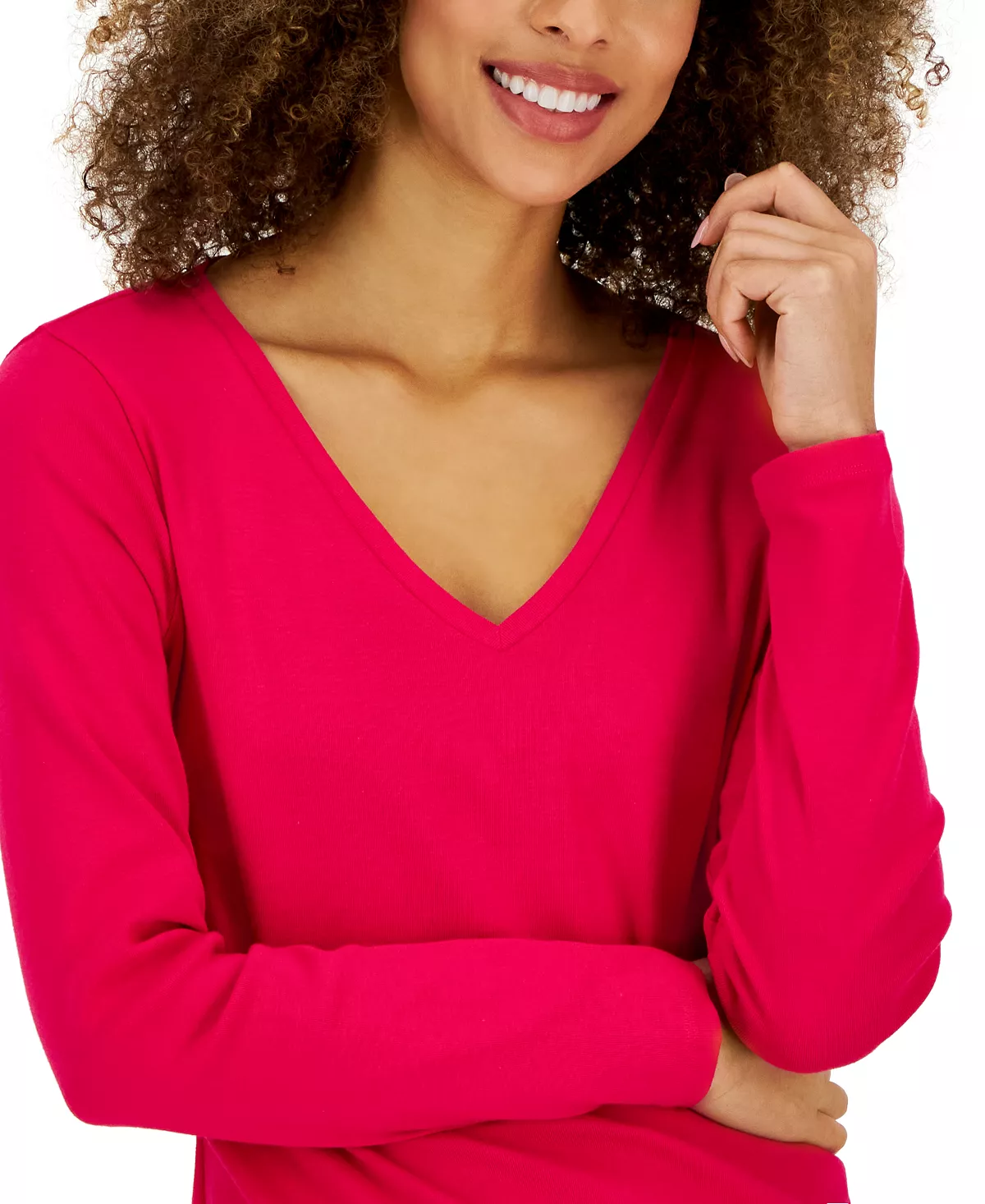Charter Club Women's Cotton Long-Sleeve V-Neck T-Shirt, Created For Macy's 11 Charter Club Women's Cotton Long-Sleeve V-Neck T-Shirt, Created For Macy's - Image 11