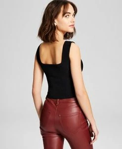 Alternative view of And Now This Women's Sleeveless Square-Neckline Ottoman Top