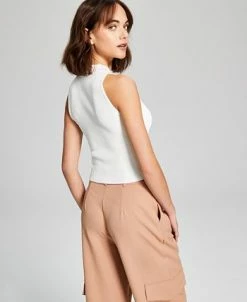 Alternative view of And Now This Women's Sleeveless Mock-Neck Ottoman Top