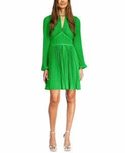 Michael Kors Women's Keyhole Pleated Mini Dress