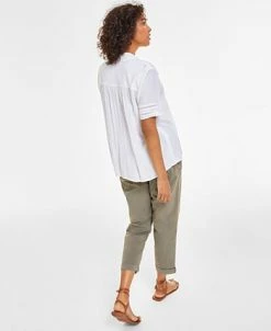 Alternative view of Style & Co Women's Floral Embroidered Pants, Created For Macy's