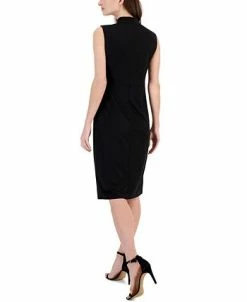 Alternative view of Anne Klein Women's Harmony Mock Neck Sleeveless Sheath Dress