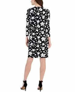 Alternative view of Anne Klein Women's Floral-Print Long-Sleeve Wrap Dress