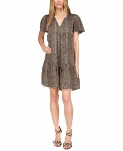 Michael Kors Women's Giraffe-Print Tiered Dress