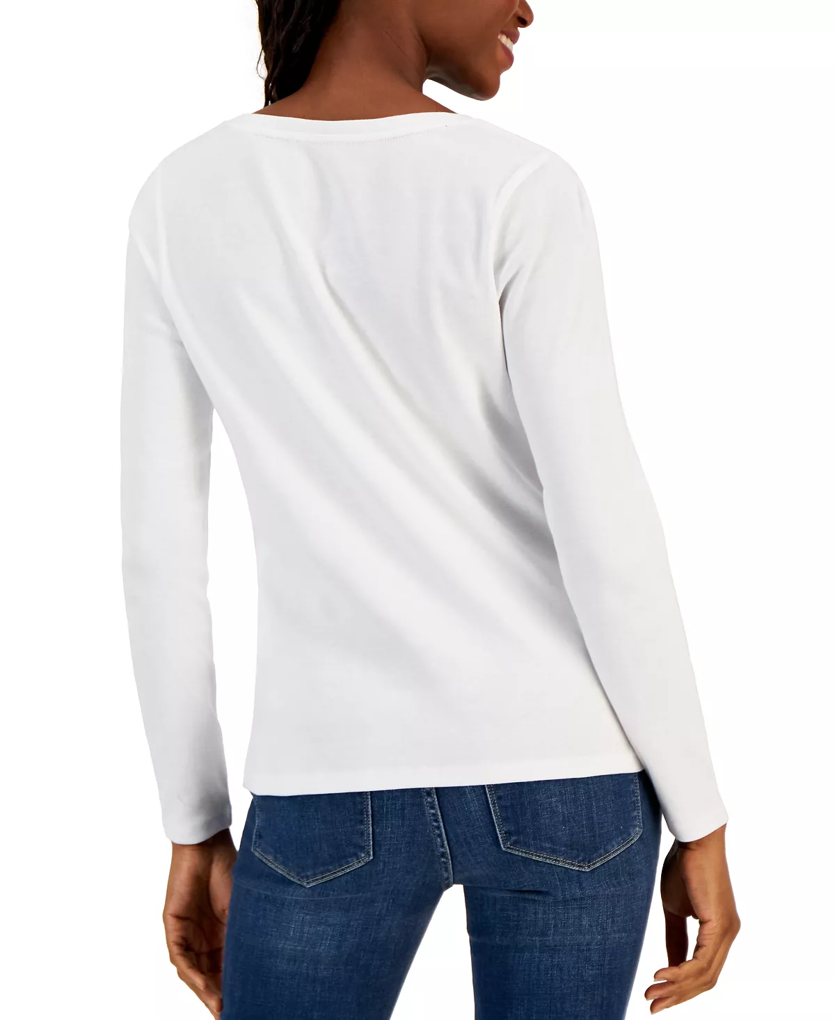Charter Club Women's Cotton Long-Sleeve V-Neck T-Shirt, Created For Macy's 2 Charter Club Women's Cotton Long-Sleeve V-Neck T-Shirt, Created For Macy's - Image 2