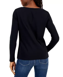 Charter Club Women's Cotton Long-Sleeve V-Neck T-Shirt, Created For Macy's 15 Charter Club Women's Cotton Long-Sleeve V-Neck T-Shirt, Created For Macy's -Anne Klein Sales Store 23567726 fpx