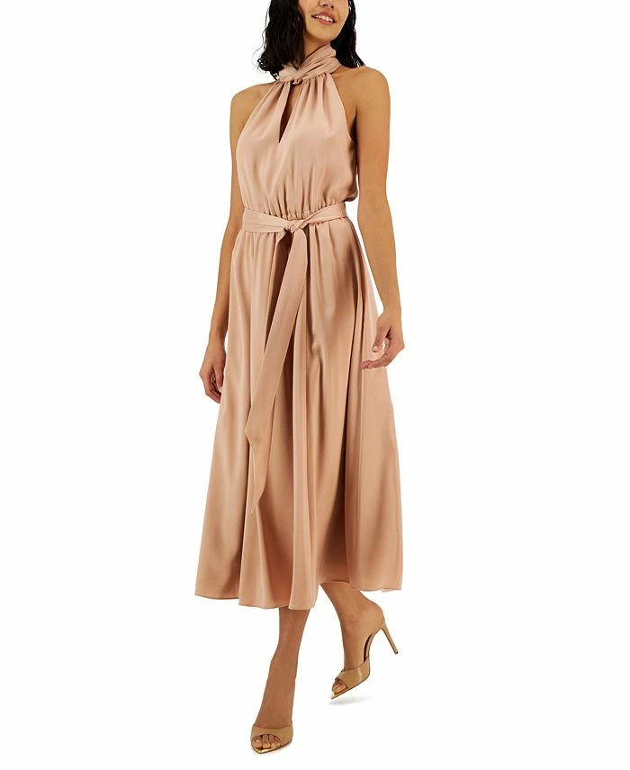 Anne Klein Women's Twist-Neck Halter Sleeveless Midi Dress 1 Anne Klein Women's Twist-Neck Halter Sleeveless Midi Dress