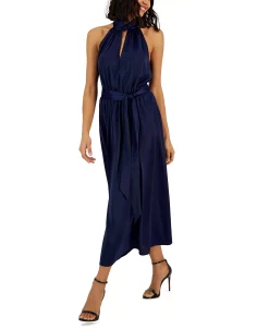 Anne Klein Women's Twist-Neck Halter Sleeveless Midi Dress 10 Anne Klein Women's Twist-Neck Halter Sleeveless Midi Dress -Anne Klein Sales Store 23587745 fpx