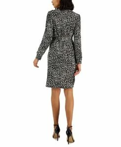 Alternative view of Anne Klein Woman's Printed Split-Neck Long-Sleeve Dress