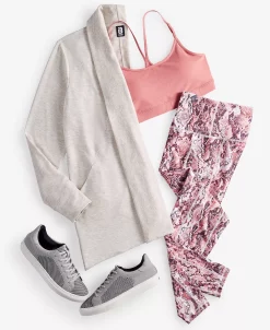 ID Ideology Women's Butter French Cardigan, Sports Bra & 7/8 Leggings, Created For Macy's -Anne Klein Sales Store 23610853 fpx