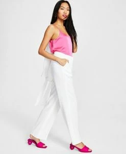 Bar III Women's Textured Straight-Leg Pants, Created For Macy's -Anne Klein Sales Store 23612374 fpx
