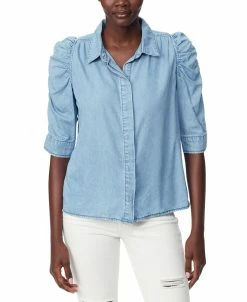 Sam Edelman Women's Puffed-Sleeve Button-Up Shirt