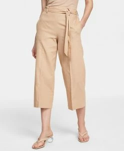 Bar III Women's Linen-Blend Tie-Waist Pants, Created For Macy's