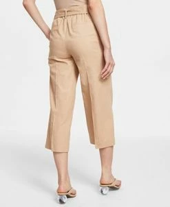 Alternative view of Bar III Women's Linen-Blend Tie-Waist Pants, Created For Macy's