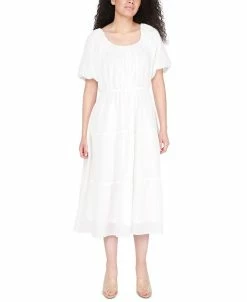Black Tape Women's Printed Short-Sleeve Tiered Dress