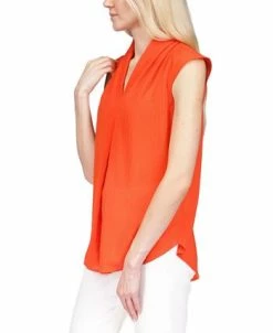 Michael Kors Women's Pinstripe Crepe Pleated Top -Anne Klein Sales Store 23650940 fpx