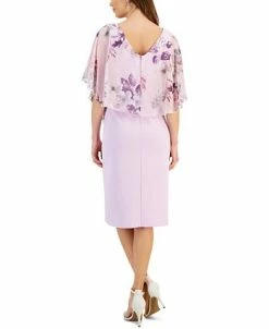 Alternative view of Connected Women's Chiffon-Cape-Overlay Sheath Dress