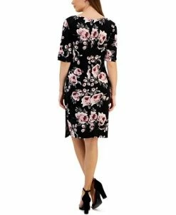 Alternative view of Connected Women's Floral-Print Elbow-Sleeve Sheath Dress