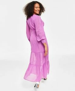 Alternative view of Bar III Women's V-Neck Slit Maxi Dress, Created For Macy's