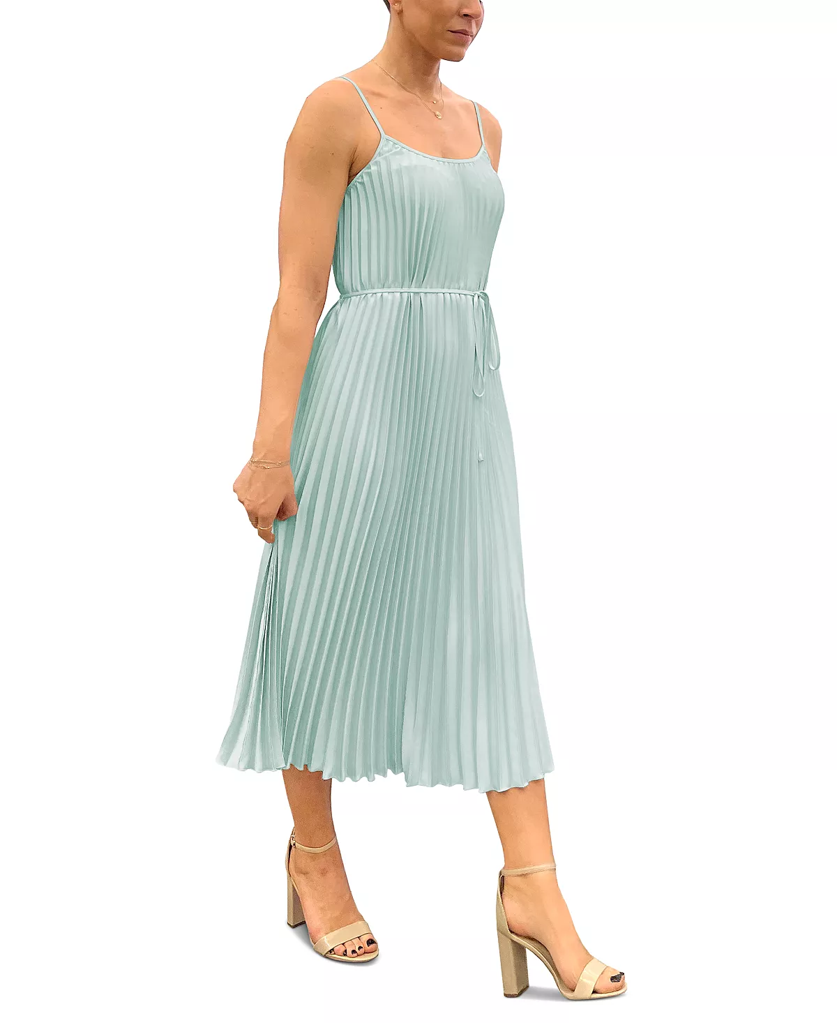 Sam Edelman Pleated Chiffon Sleeveless A-Line Dress 6 Sam Edelman Pleated Chiffon Sleeveless A-Line Dress - Image 6