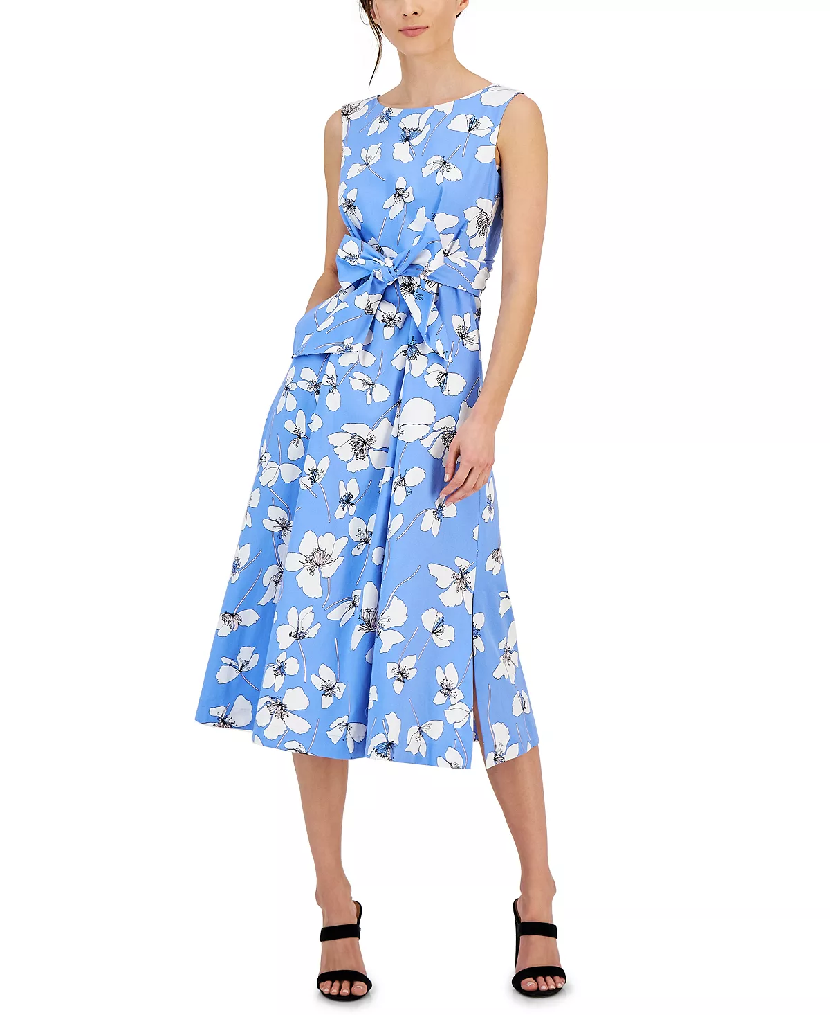 Anne Klein Women's Floral-Print Fit & Flare Midi Dress 5 Anne Klein Women's Floral-Print Fit & Flare Midi Dress - Image 5