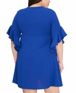 Alternative view of Vince Camuto Plus Size 3/4-Sleeve Ruffle-Cuff Dress