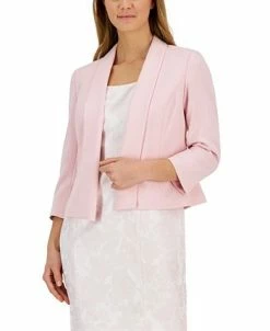 Kasper Women's 3/4-Sleeve Shawl-Collar Open Jacket 14 Kasper Women's 3/4-Sleeve Shawl-Collar Open Jacket -Anne Klein Sales Store 23776664 fpx