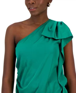 Alternative view of INC International Concepts Women's One-Shoulder Ruffled Top, Created For Macy's