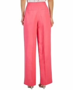 Alternative view of Anne Klein Women's Linen High Rise Wide-Leg Asymmetrical-Fly Pants