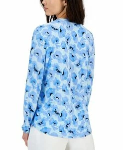 Alternative view of Anne Klein Women's Floral-Print Ity Long-Sleeve Blouse
