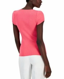 Alternative view of Anne Klein Women's Tulip-Sleeve Crewneck Sweater