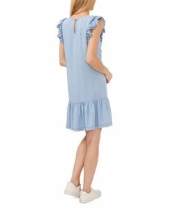 Alternative view of CeCe Women's Ruffled-Sleeve Flounce-Hem Crewneck Dress