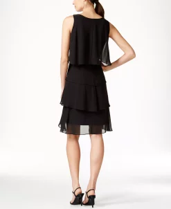Alternative view of SL Fashions Tiered Chiffon Dress
